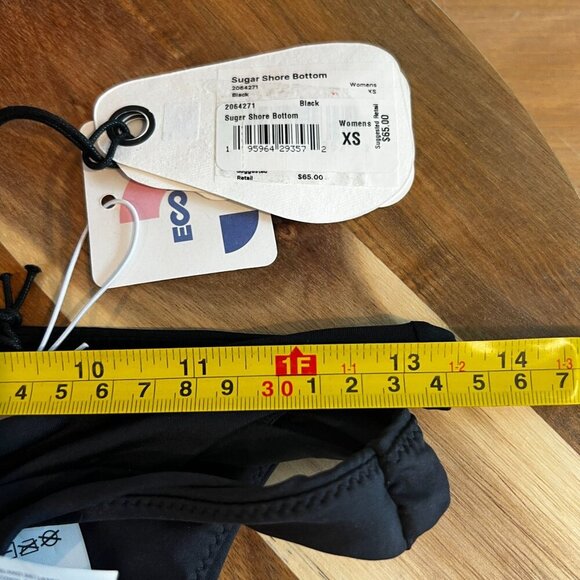 prAna Sugar Shore Low-Rise Swim Bottom XTRA-SMALL Black Peek-a-boo Waist - Picture 8 of 8